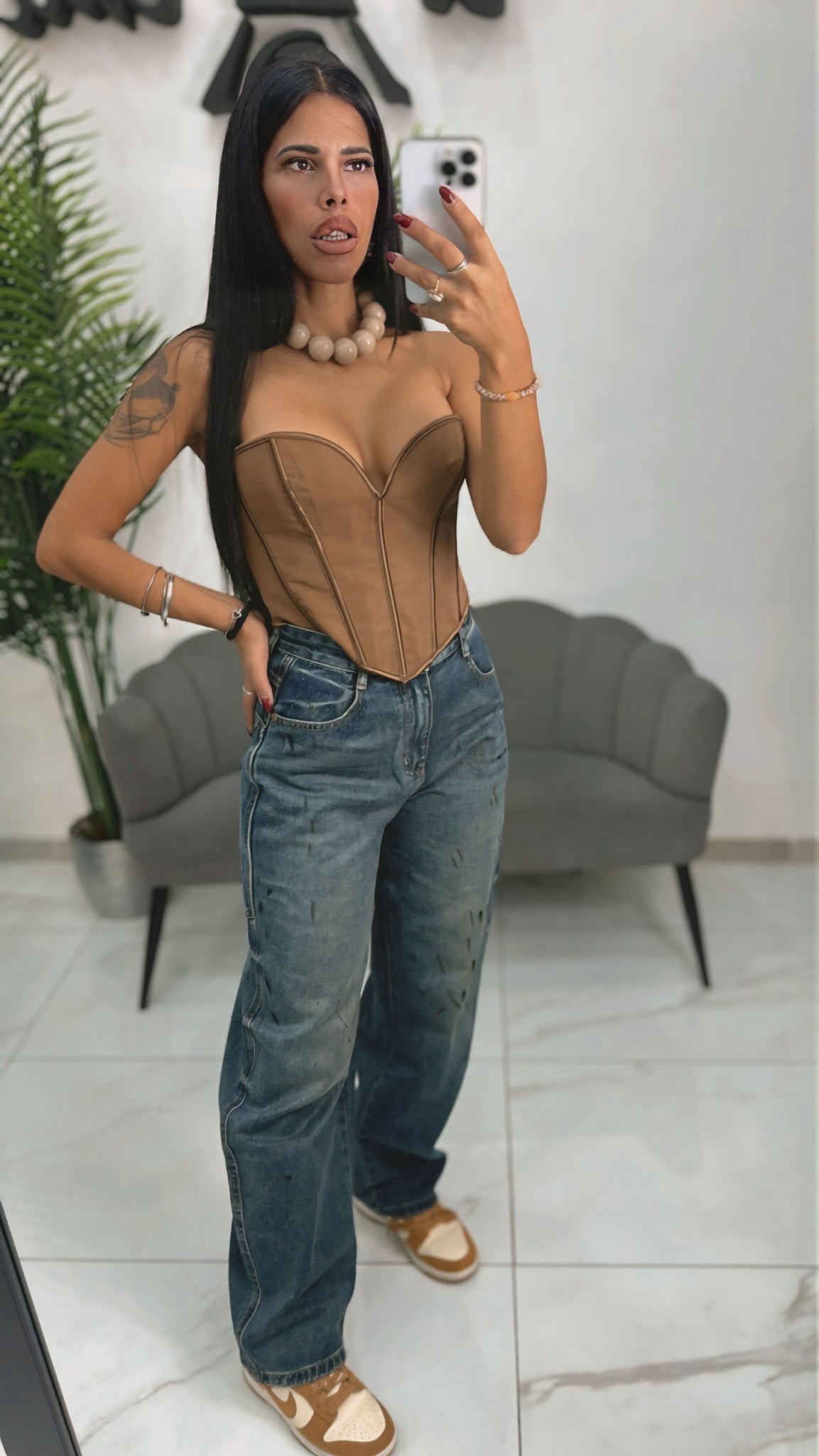 Jeans Ballon con Macchie