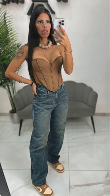 Jeans Ballon con Macchie