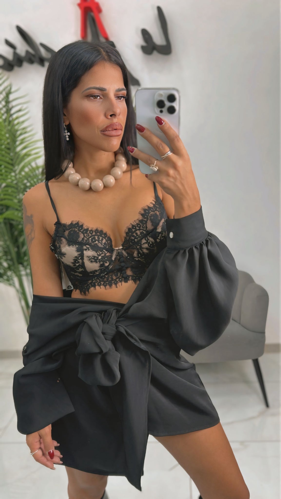 Bralette Nero in Pizzo