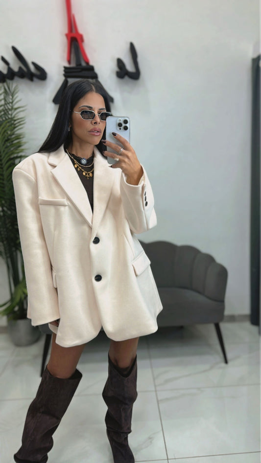 Giacca Over Cappotto Panna