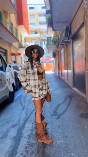 Coordinato Check Camicia + Minigonna