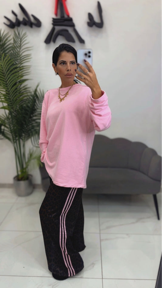 Felpa Over con Spallina Rosa