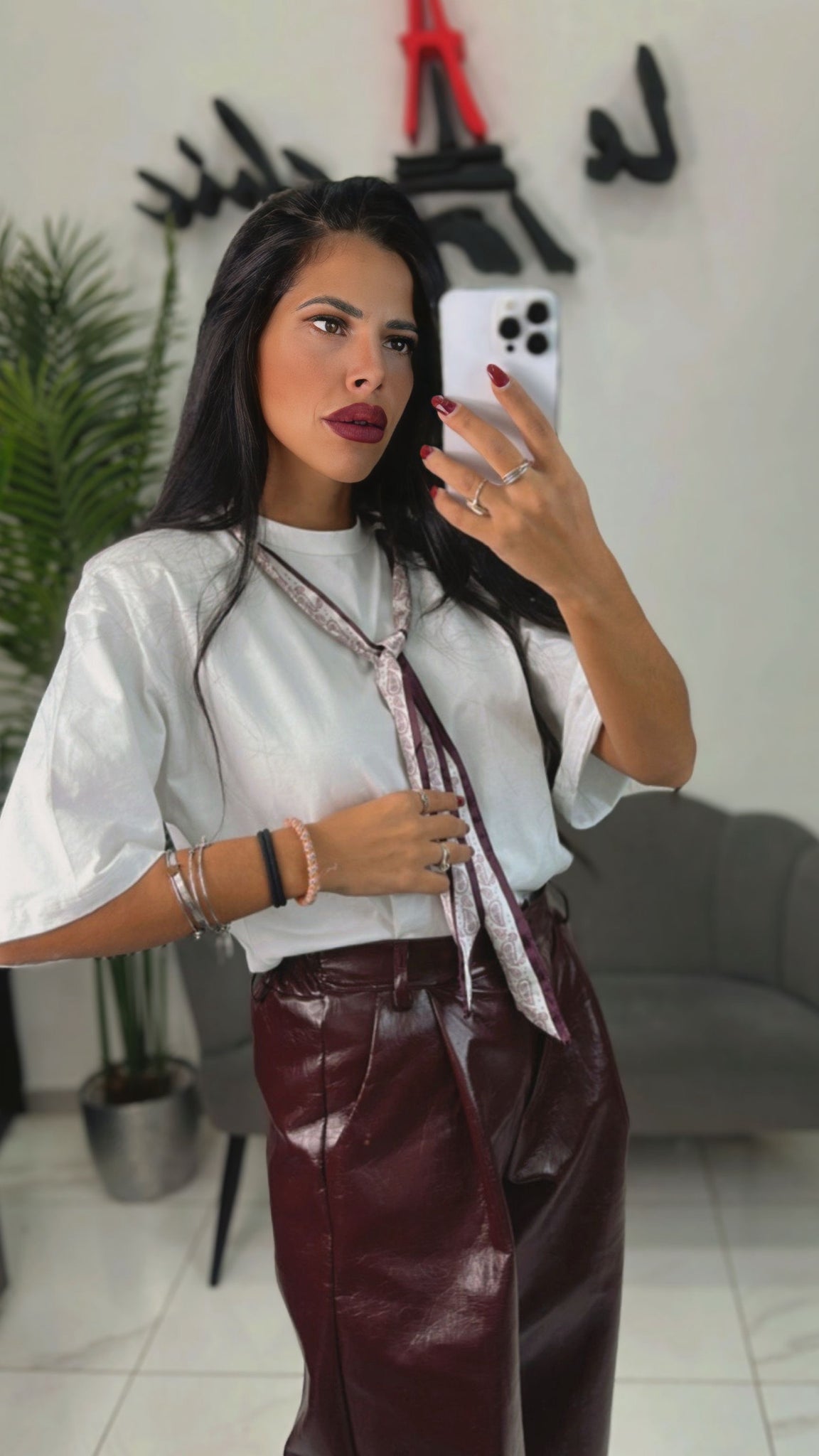 T-Shirt foulard bordeaux