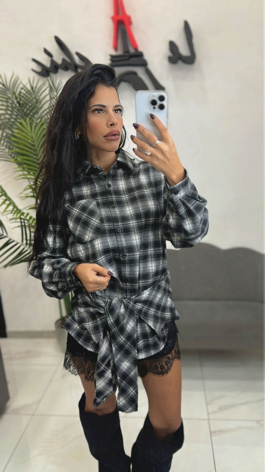 Camicia Nodo Ale Bianca e Nera