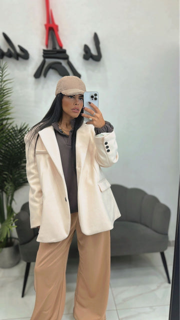 Giacca Over Cappotto Panna