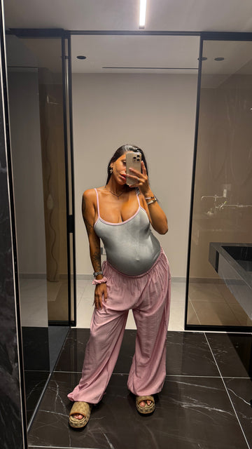 Body a Costine Bicolore - Grigio