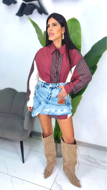 Minigonna in Jeans Lavaggio Chiaro