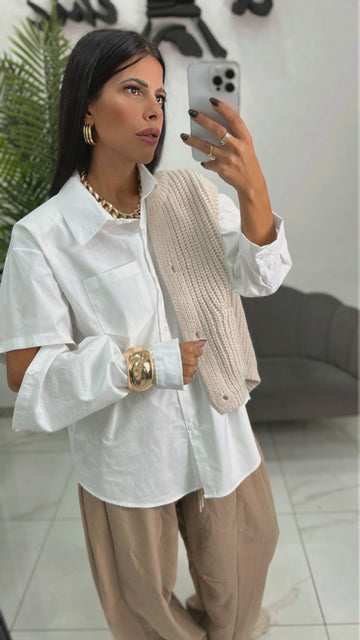 Camicia con Apertura Bianca