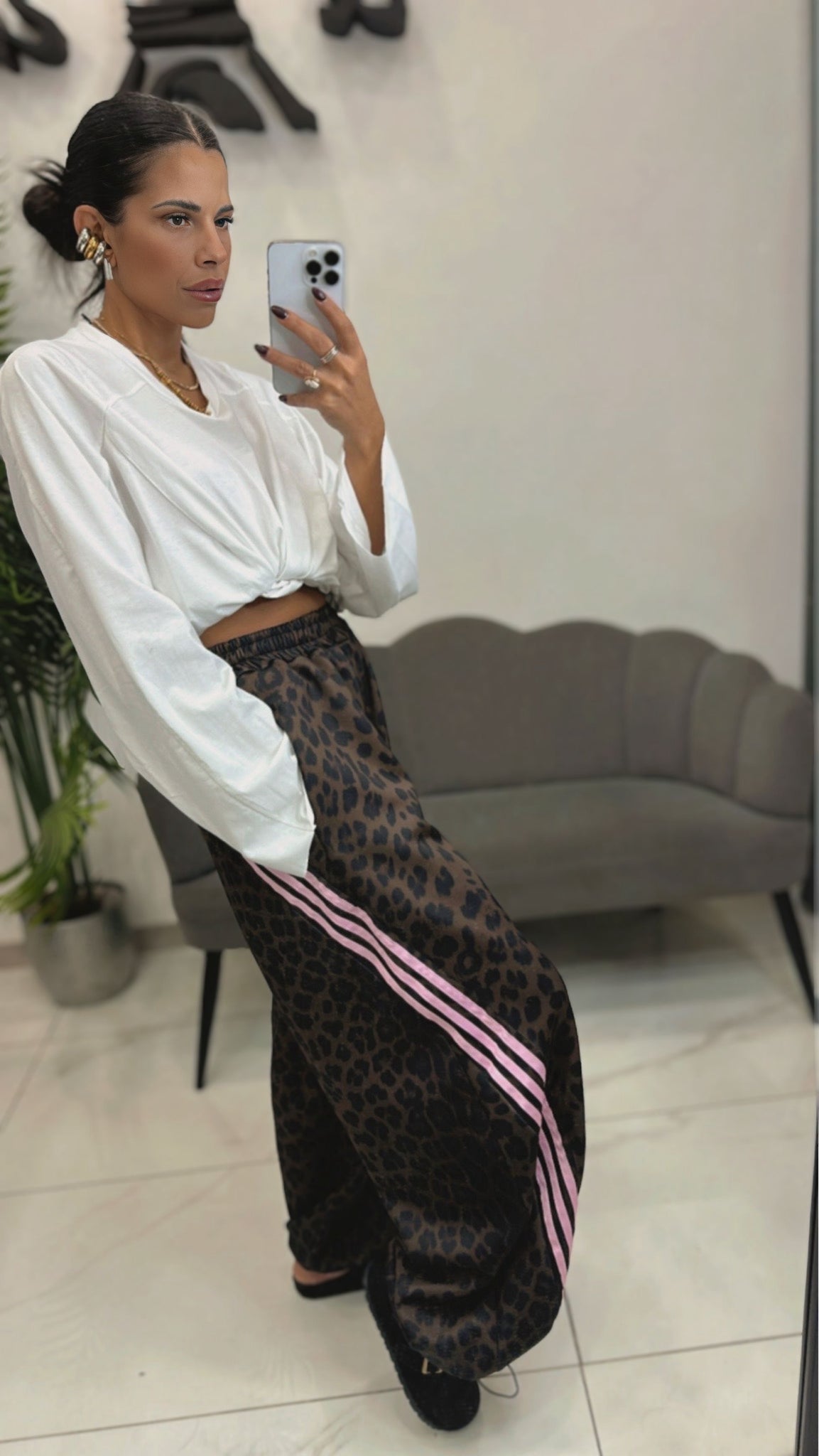 Pantalone Balloon Maculato con Bande