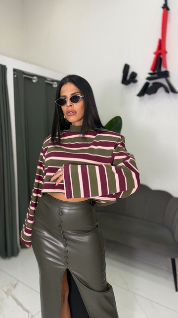 Maglia Crop Lana - Verde
