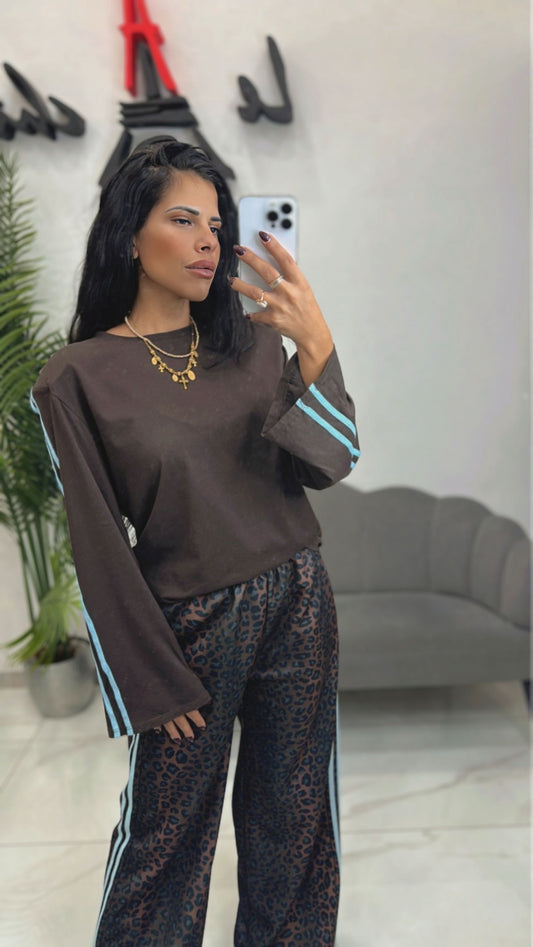 Maglia Spallina Marrone banda Azzurra