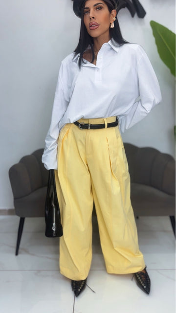 Pantalone Giallo con Pinces