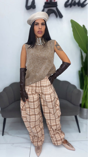 Pantalone Balloon Quadri
