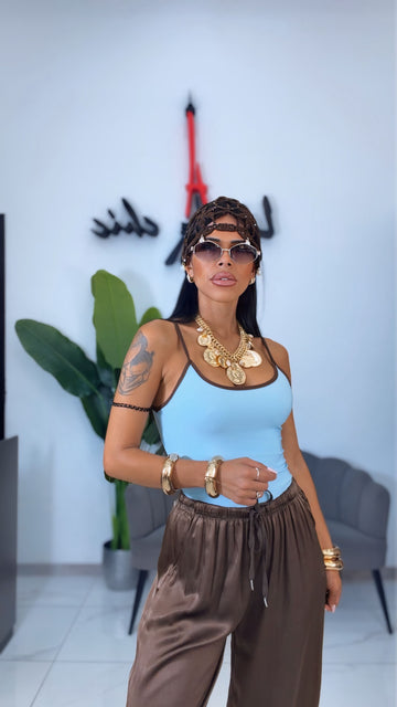Body in Lycra con Bordino a Contrasto