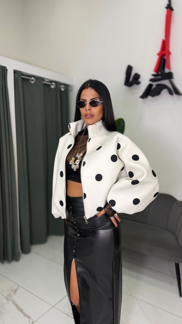 Bomber Neoprene In Raso Pois