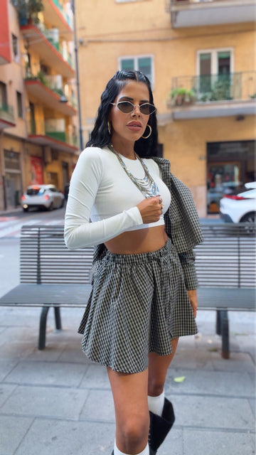T-Shirt Crop Lumina - Bianca
