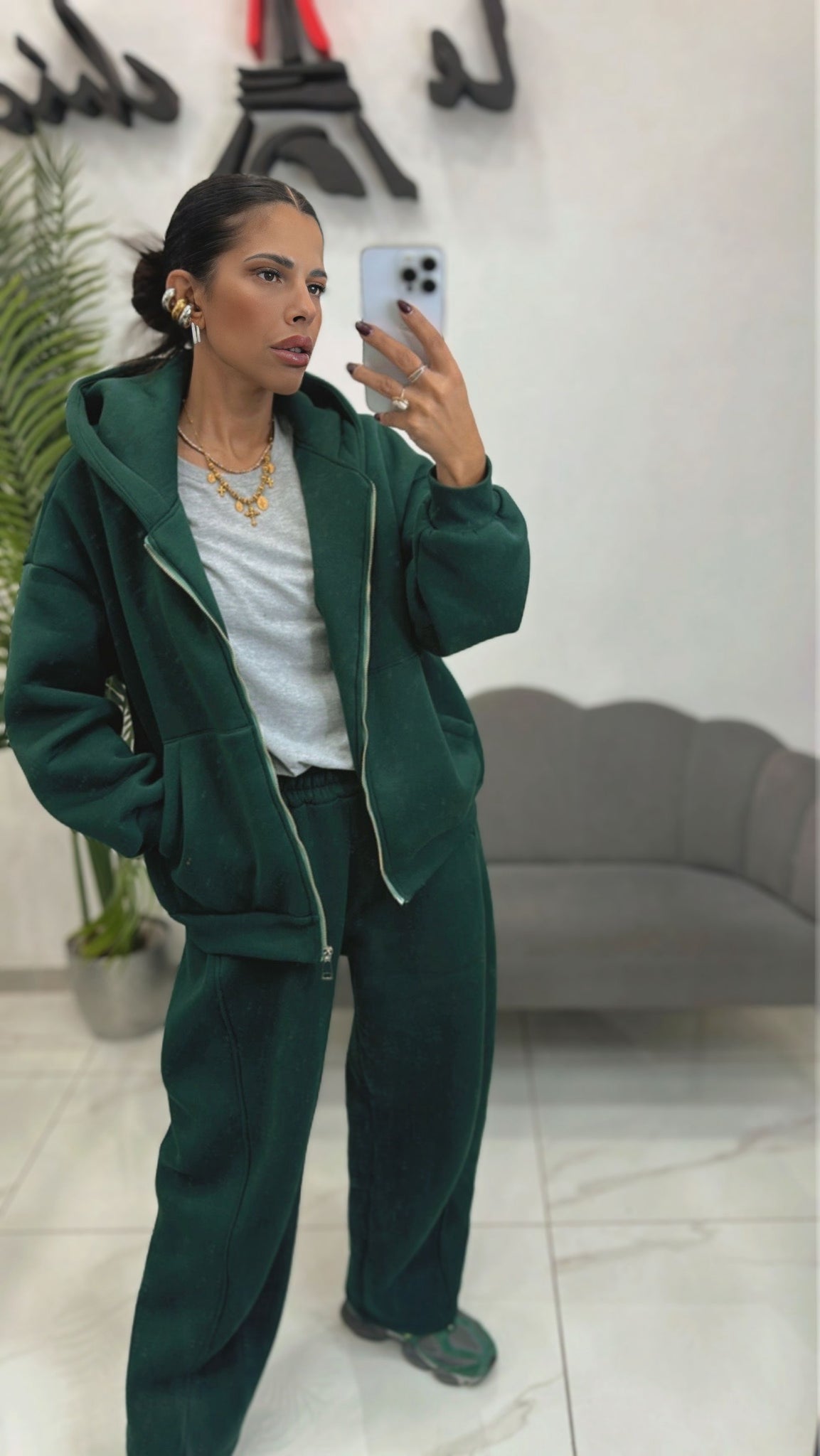 Completi Tuta Felpa Over con Zip