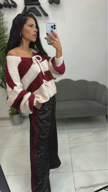 Pantalone Maculato banda Bordeaux