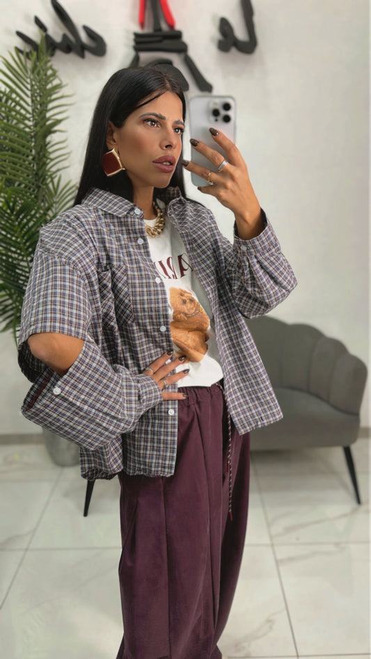 Camicia Quadri Blu/Bordeaux