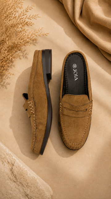 Mocassino Mules - Camel