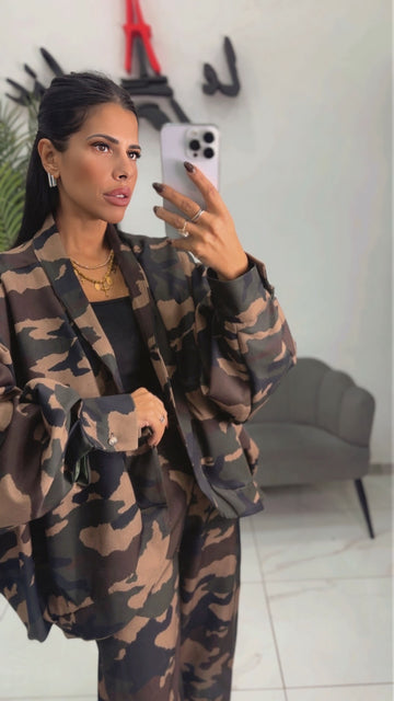 Giacca Militare oversize senza bottoni