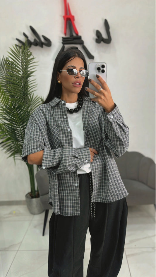 Camicia Quadri Bianco/Nero