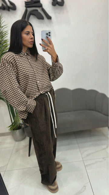 Pantalone in Velluto Marrone