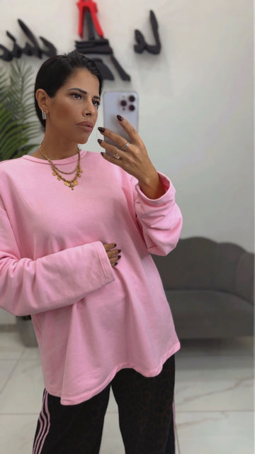 Felpa Over con Spallina Rosa