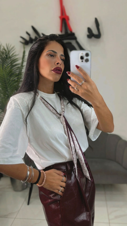 T-Shirt foulard bordeaux