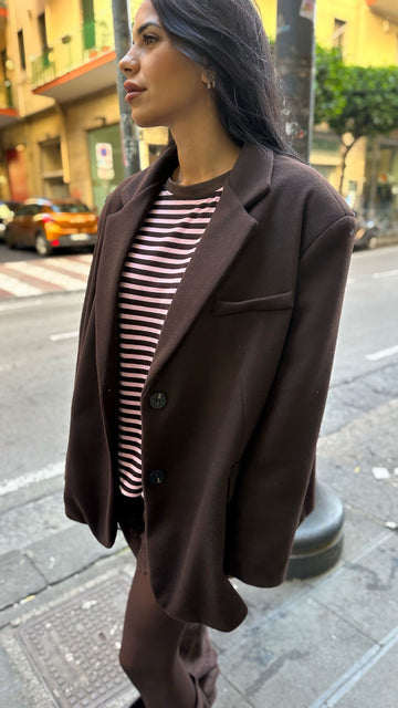 Giacca Over Cappotto Marrone