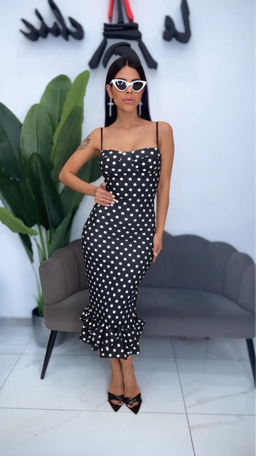 Abito Midi Pois