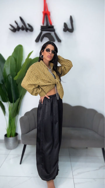 Pantalone Aladdin in Raso - Nero