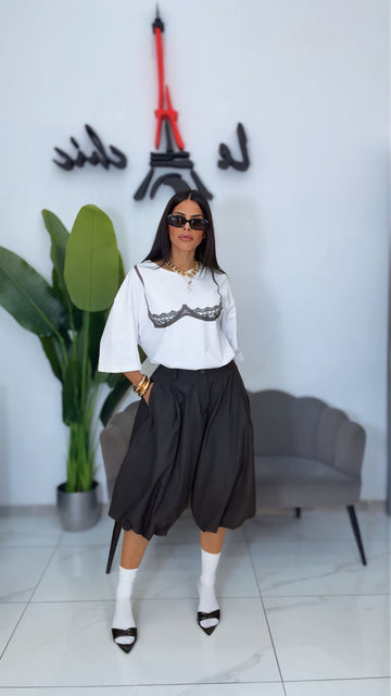 Pantalone Bermuda Parachute - Nero