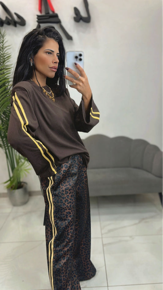 Maglia Spallina Marrone banda Gialla