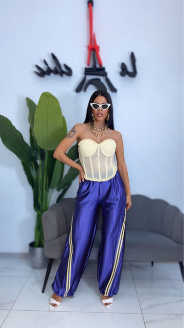 Pantalone Satin Balloon - Viola