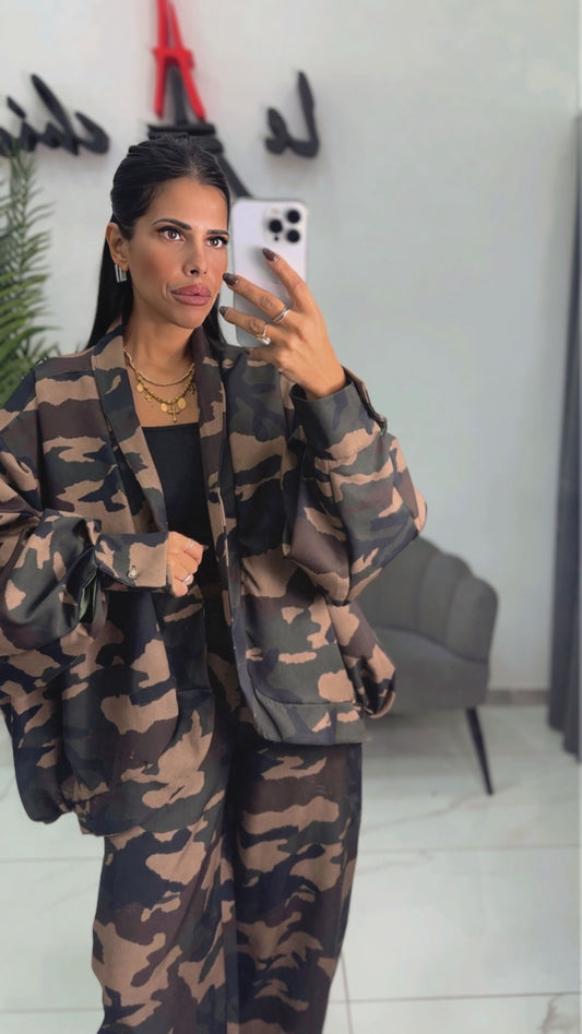 Giacca Militare oversize senza bottoni