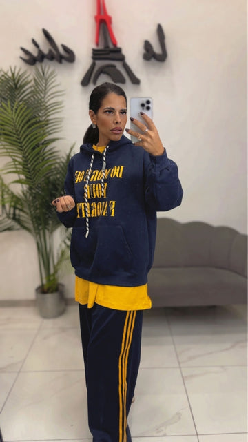 Pantalone Tuta Blu banda Gialla