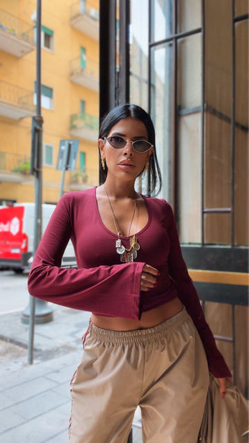 Maglia Cotton Bell - Bordeaux