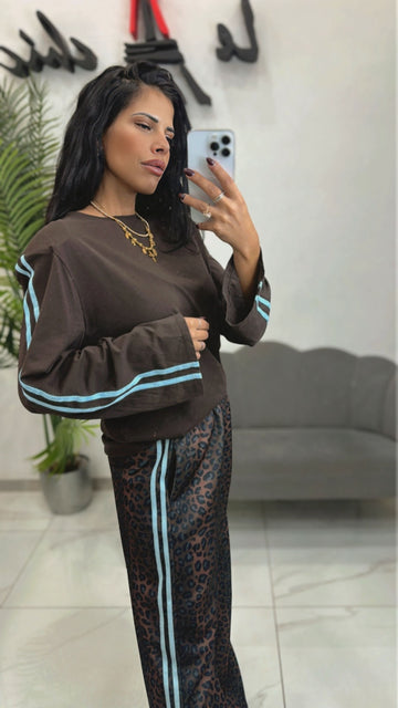 Maglia Spallina Marrone banda Azzurra