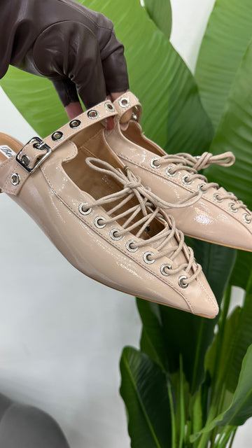 Mules Stringati Beige