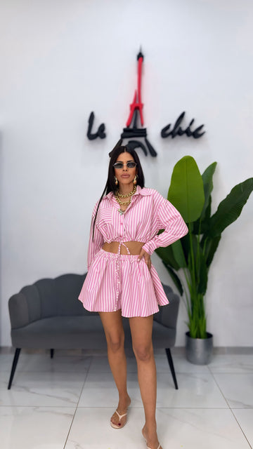 Coordinato Short e Camicia Crop