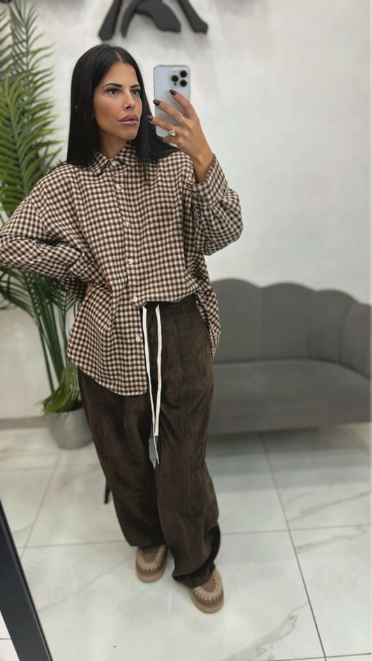 Pantalone in Velluto Marrone