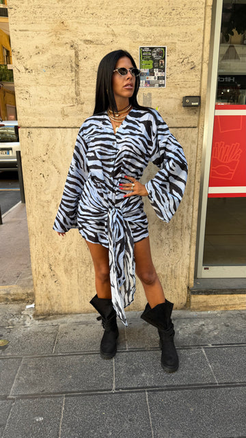 Abito Fiocco Animalier