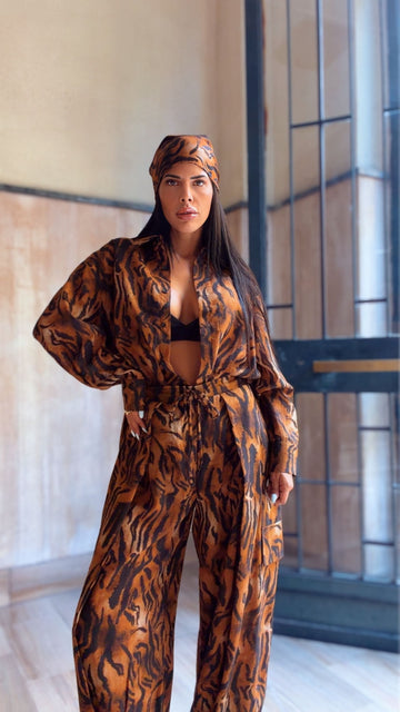 Camicia con Bandana Animalier Lumina