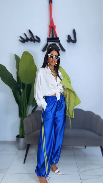 Pantalone Satin Balloon - Blu