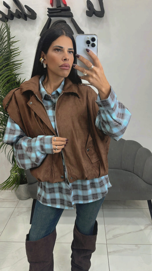 Gilet Renna Marrone