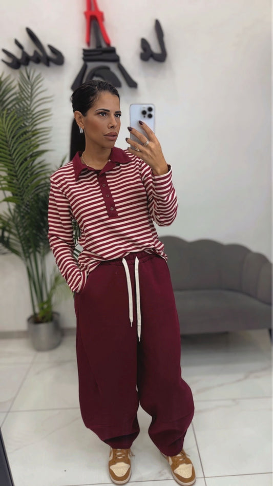Pantalone Tuta Balloon Bordeaux