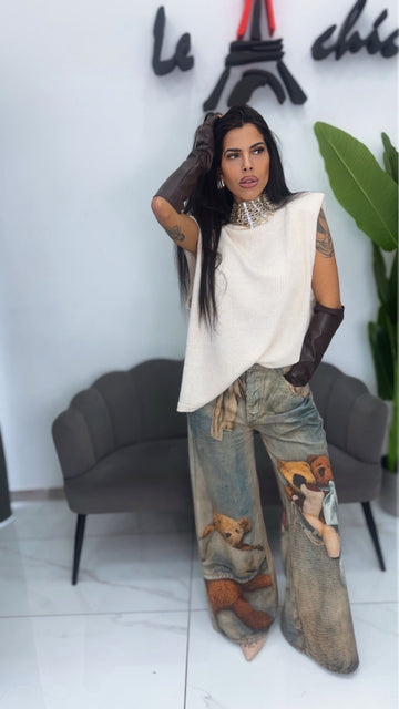Gilet Filo con spallina Beige