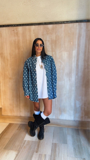 Camicia Denim Hearts