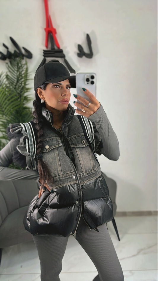 Bomber Smanicato Nero